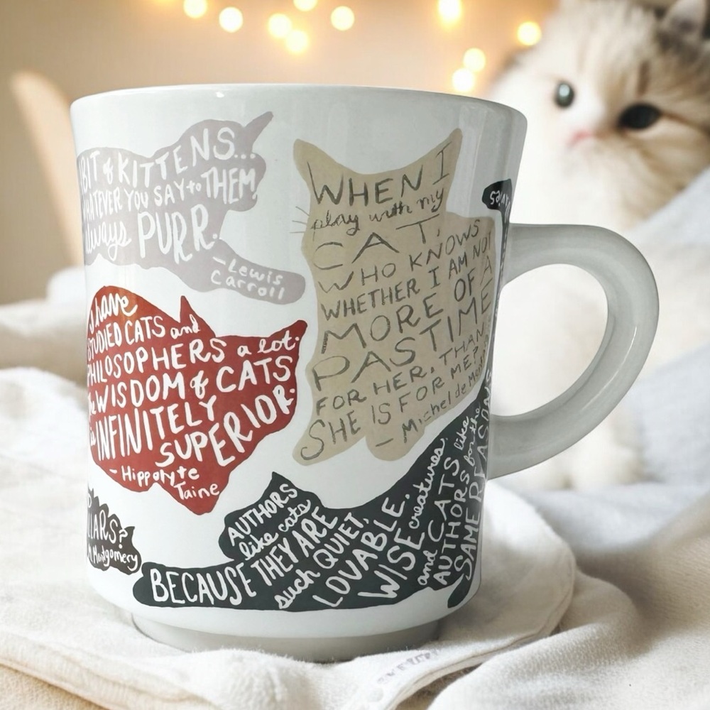The Unemployed Philosophers Guild The Literary Cat Coffee Tea Mug | NWT